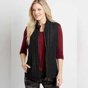 Maurices Quilted Black Vest